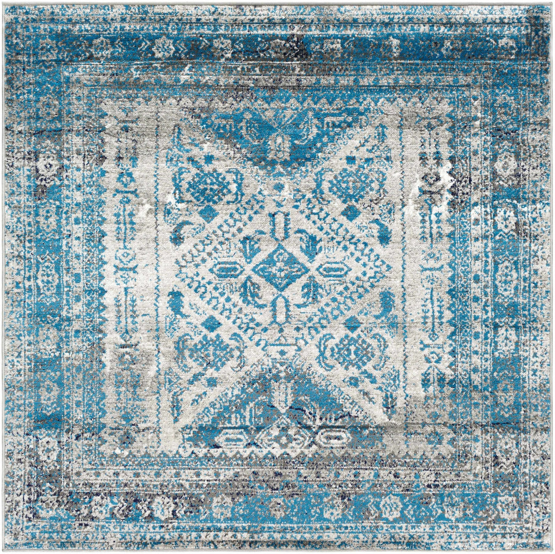 Nisula Traditional Style Blue And Gray Area Rug - The Rug Decor