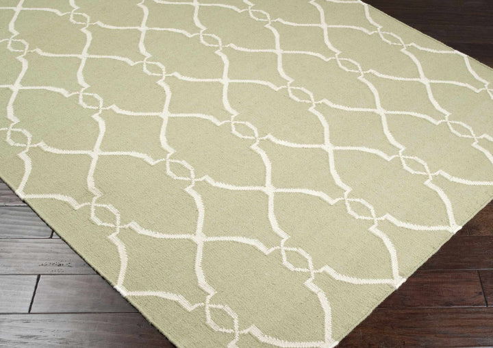 Niwot Modern Geometrical Olive Hand Woven Area Rug