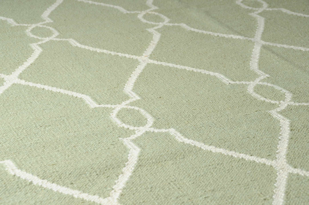 Niwot Modern Geometrical Olive Hand Woven Area Rug