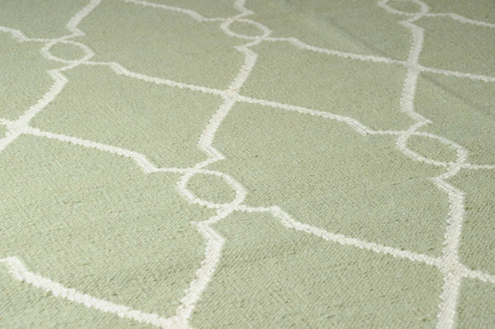 Niwot Modern Geometrical Olive Hand Woven Area Rug