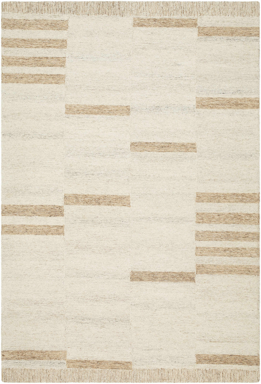 Max Modern Abstract Beige Hand Tufted Wool Area Rug