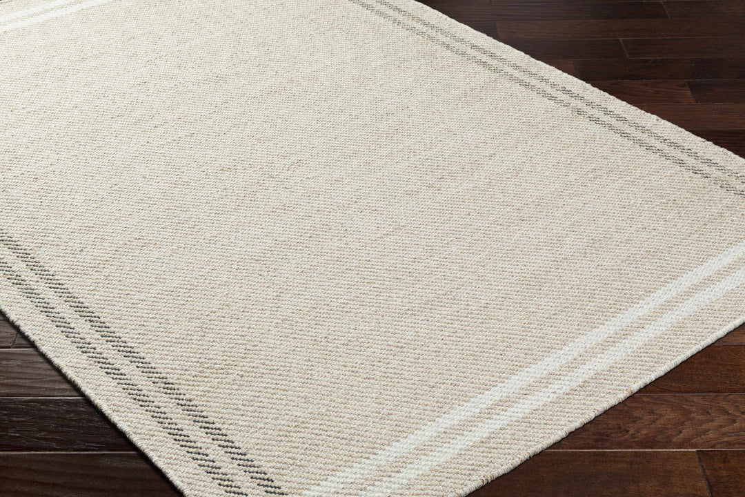 Nimue Modern Style Beige Hand Woven Wool Area Rug