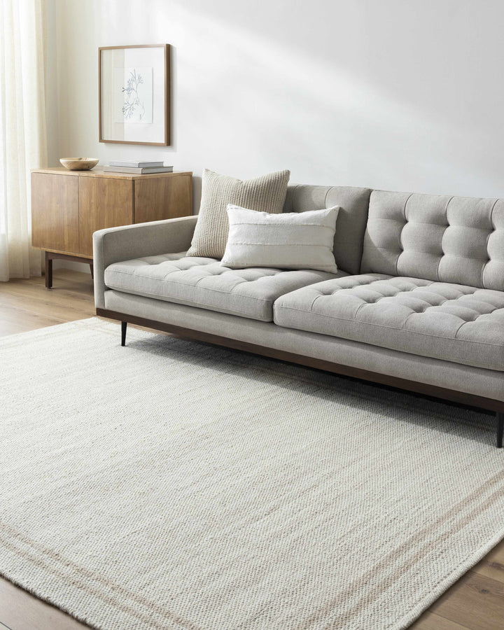 Nimue Modern Style Beige And Brown Hand Woven Wool Area Rug