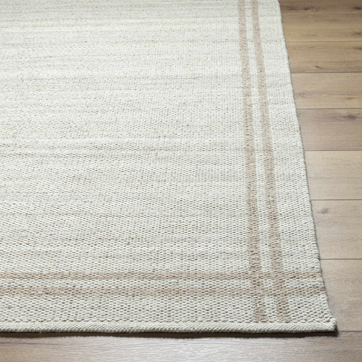 Nimue Modern Style Beige And Brown Hand Woven Wool Area Rug