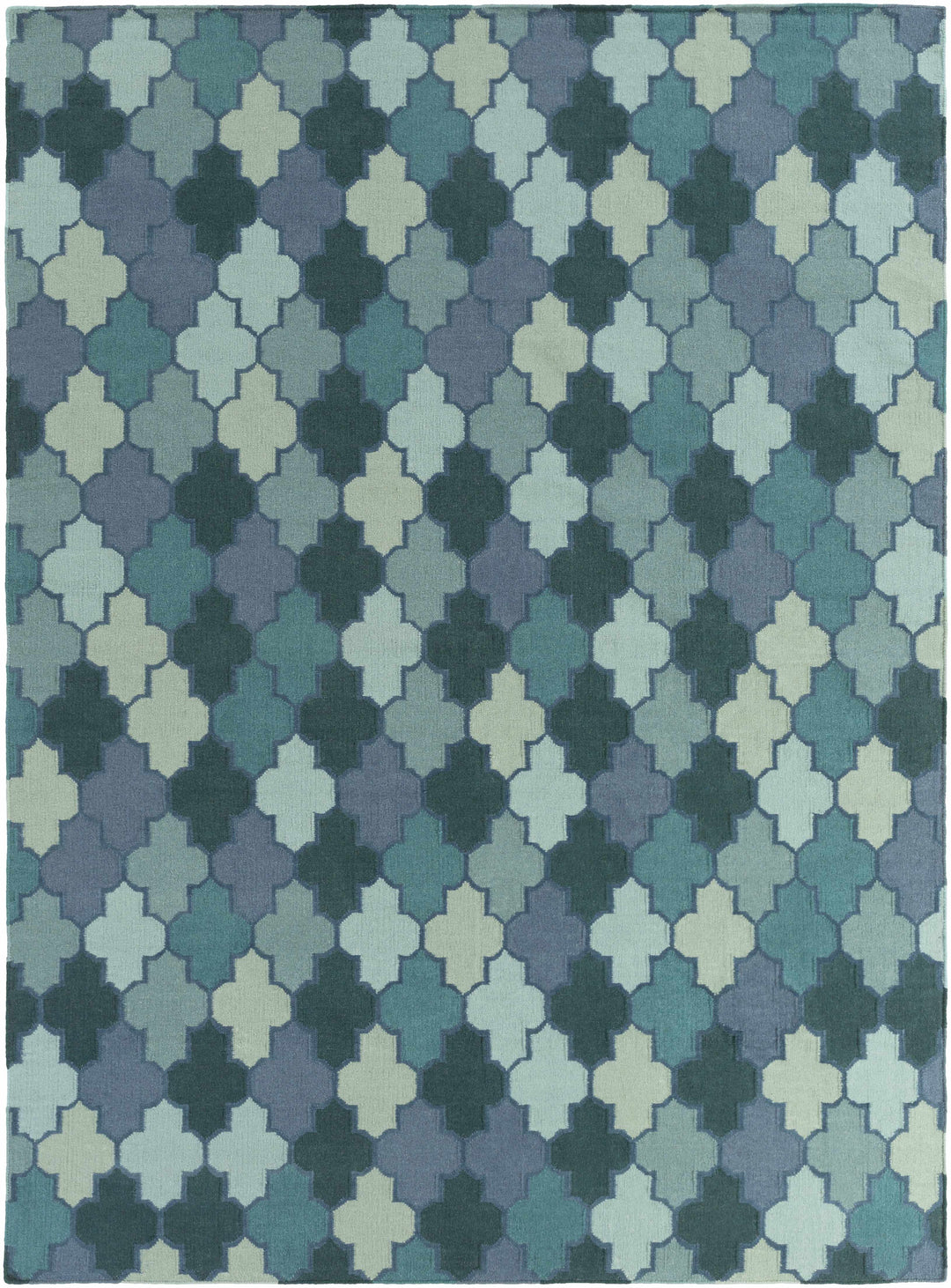Node Modern Style Teal And Blue Hand Woven Area Rug