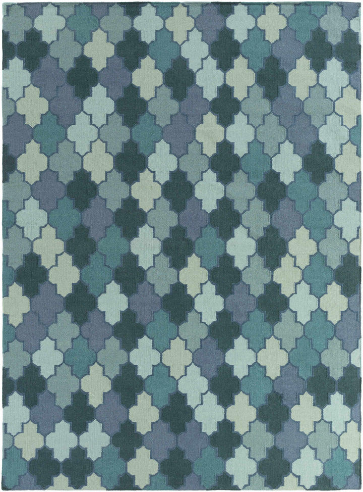 Node Modern Style Teal And Blue Hand Woven Area Rug