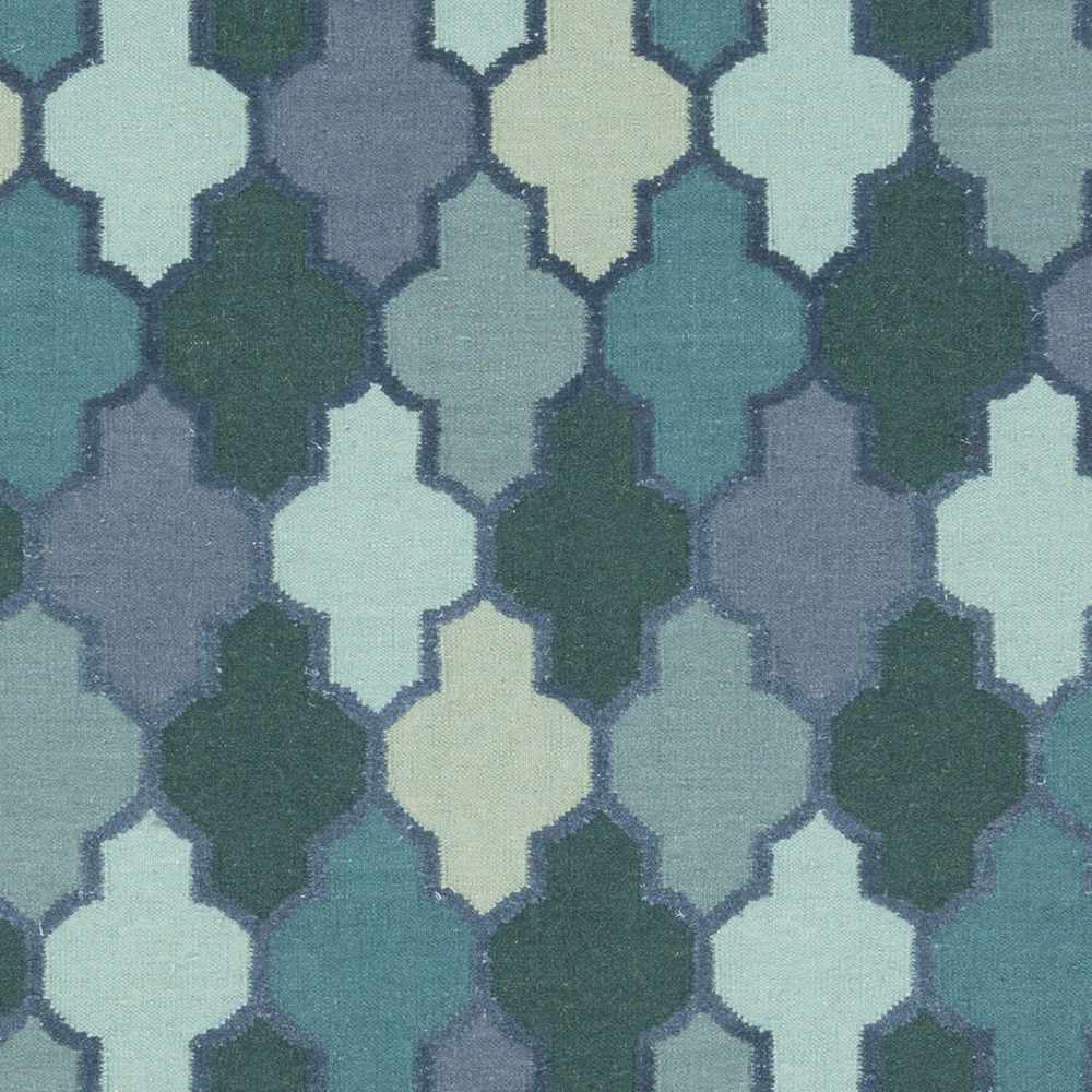 Node Modern Style Teal And Blue Hand Woven Area Rug