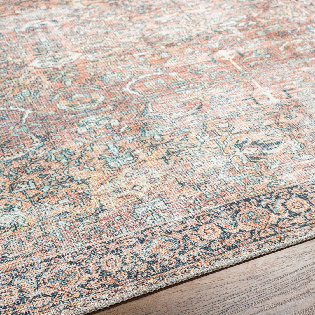 Noda Peach Vintage Style Washable Area Rug - The Rug Decor