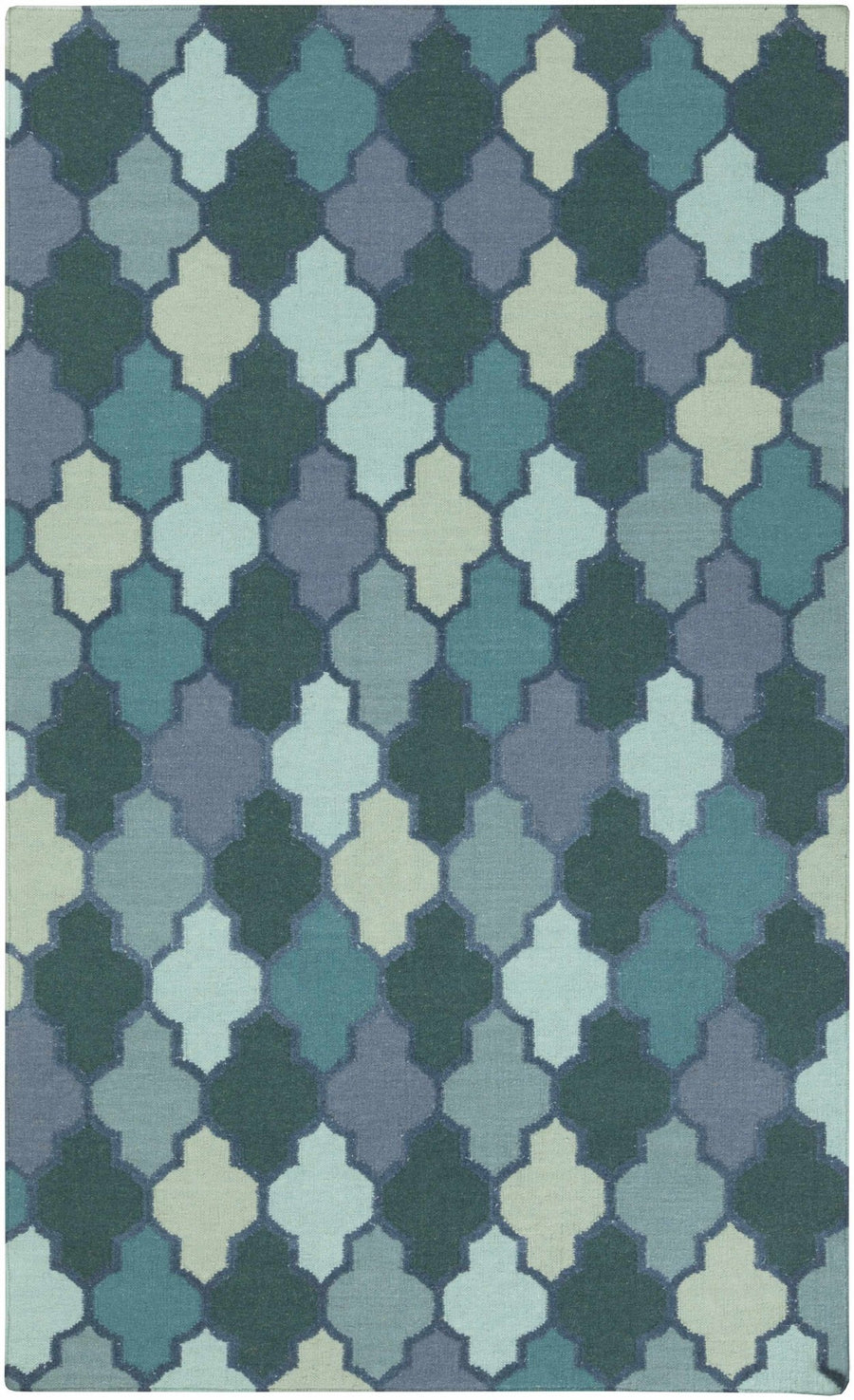 Node Modern Style Teal And Blue Hand Woven Area Rug - The Rug Decor