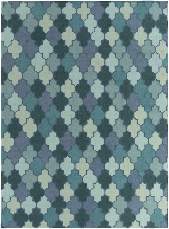 Node Modern Style Teal And Blue Hand Woven Area Rug - The Rug Decor