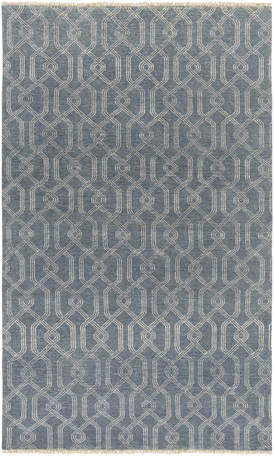 Nolensville Modern Geometrical Design Gray Hand Knotted Area Rug