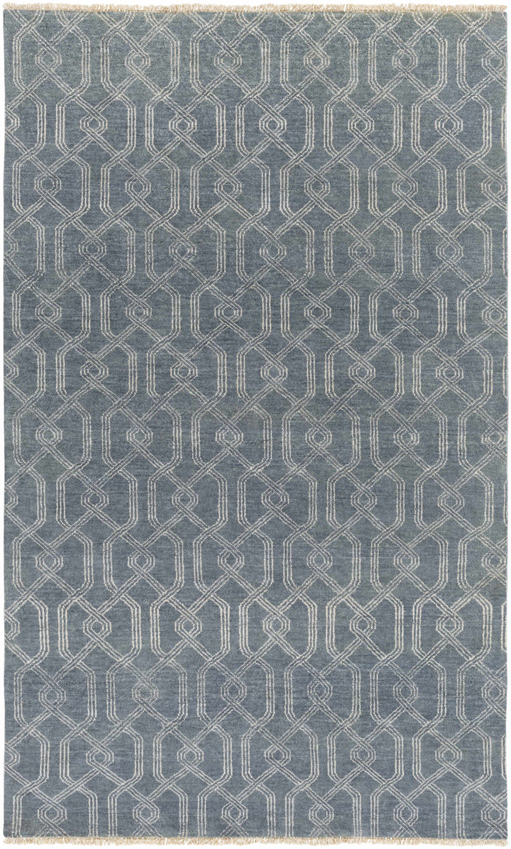 Nolensville Modern Geometrical Design Gray Hand Knotted Area Rug
