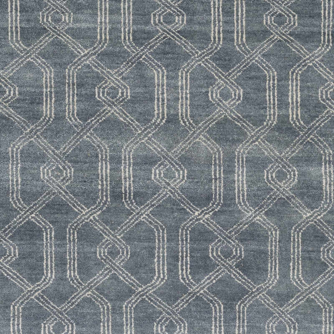 Nolensville Modern Geometrical Design Gray Hand Knotted Area Rug