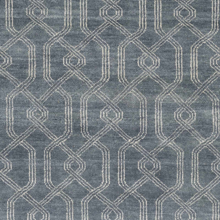 Nolensville Modern Geometrical Design Gray Hand Knotted Area Rug