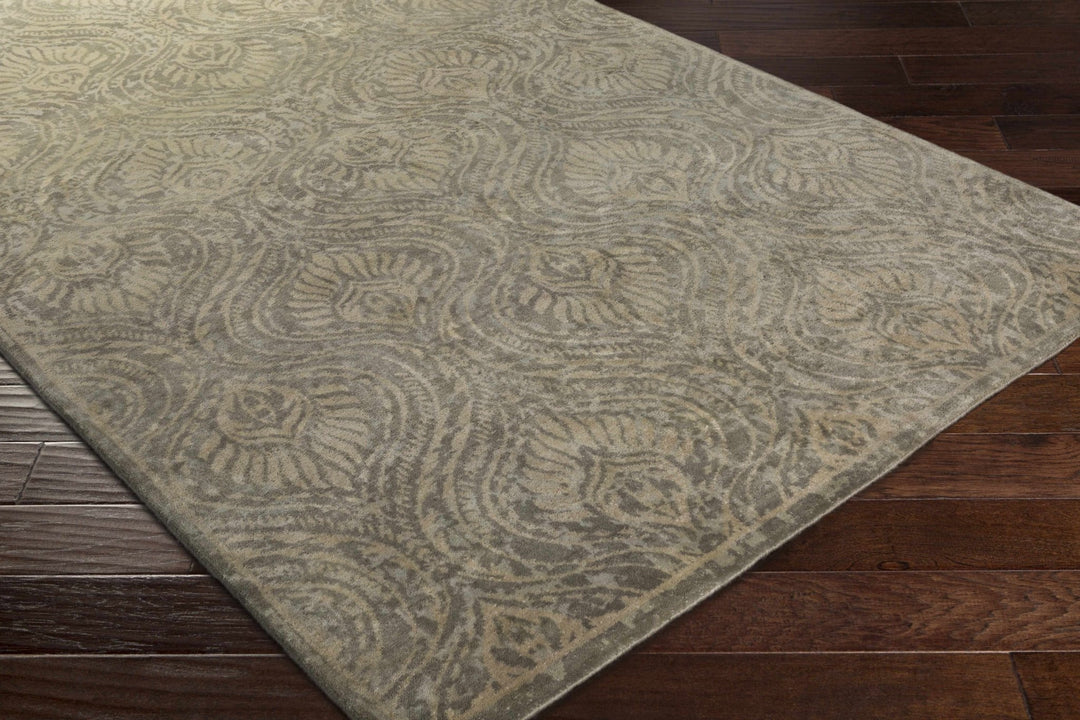Northam Beige And Gray Traditional Style Hand Knotted Wool Area Rug - The Rug Decor