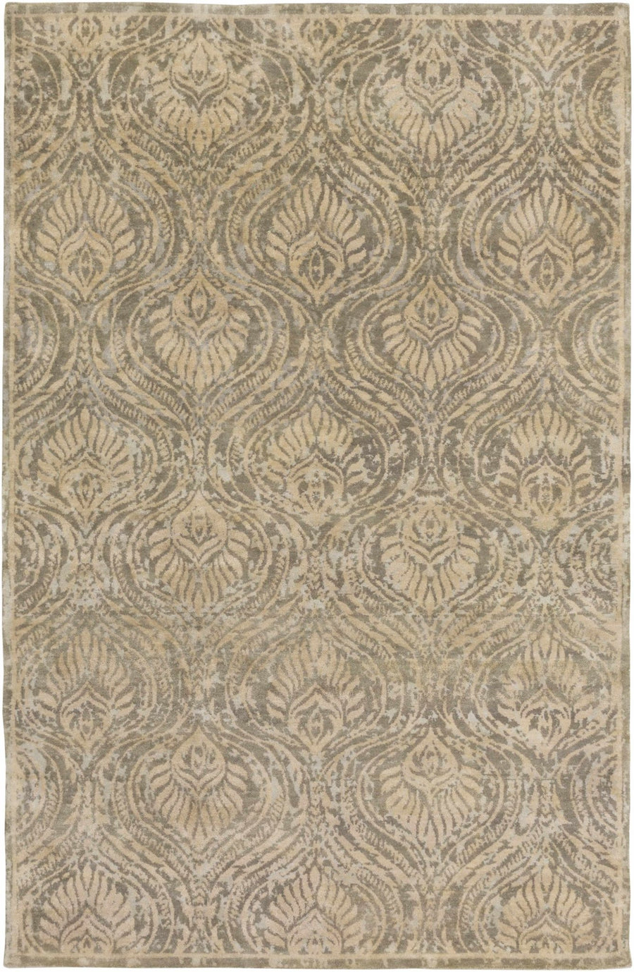 Northam Beige And Gray Traditional Style Hand Knotted Wool Area Rug - The Rug Decor