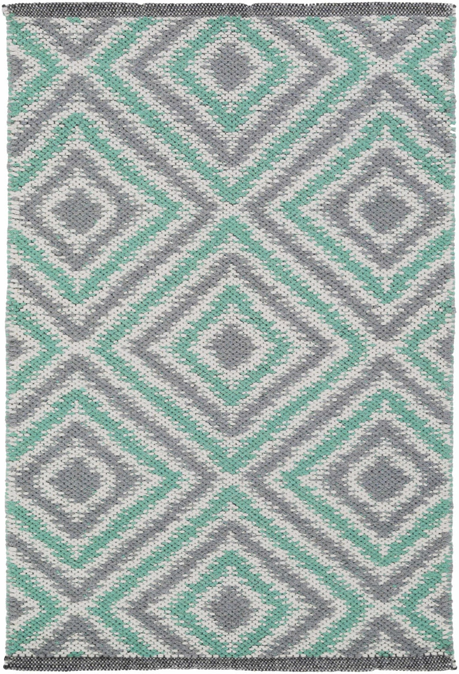 Northmoor Modern Gray And Green Hand Woven Wool Area Rug - The Rug Decor