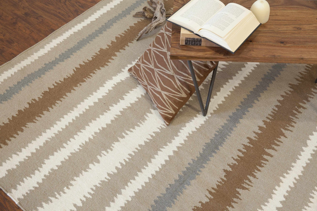 Nortonville Horizontal Tan And Ivory Area Rug - The Rug Decor