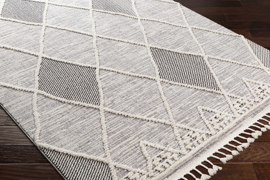 Norvelt Modern Style Gray And Black Area Rug