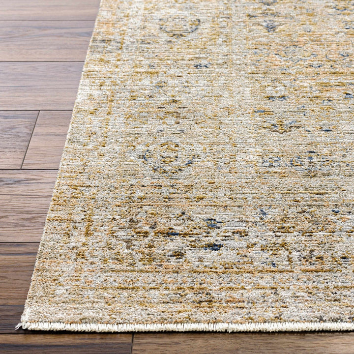 Noura Traditional Style Beige And Blue Washable Area Rug - The Rug Decor
