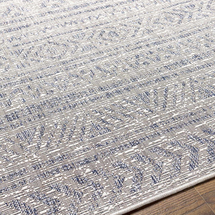 Novato Modern Tribal Design Blue And Gray Outdoor Rug - The Rug Decor