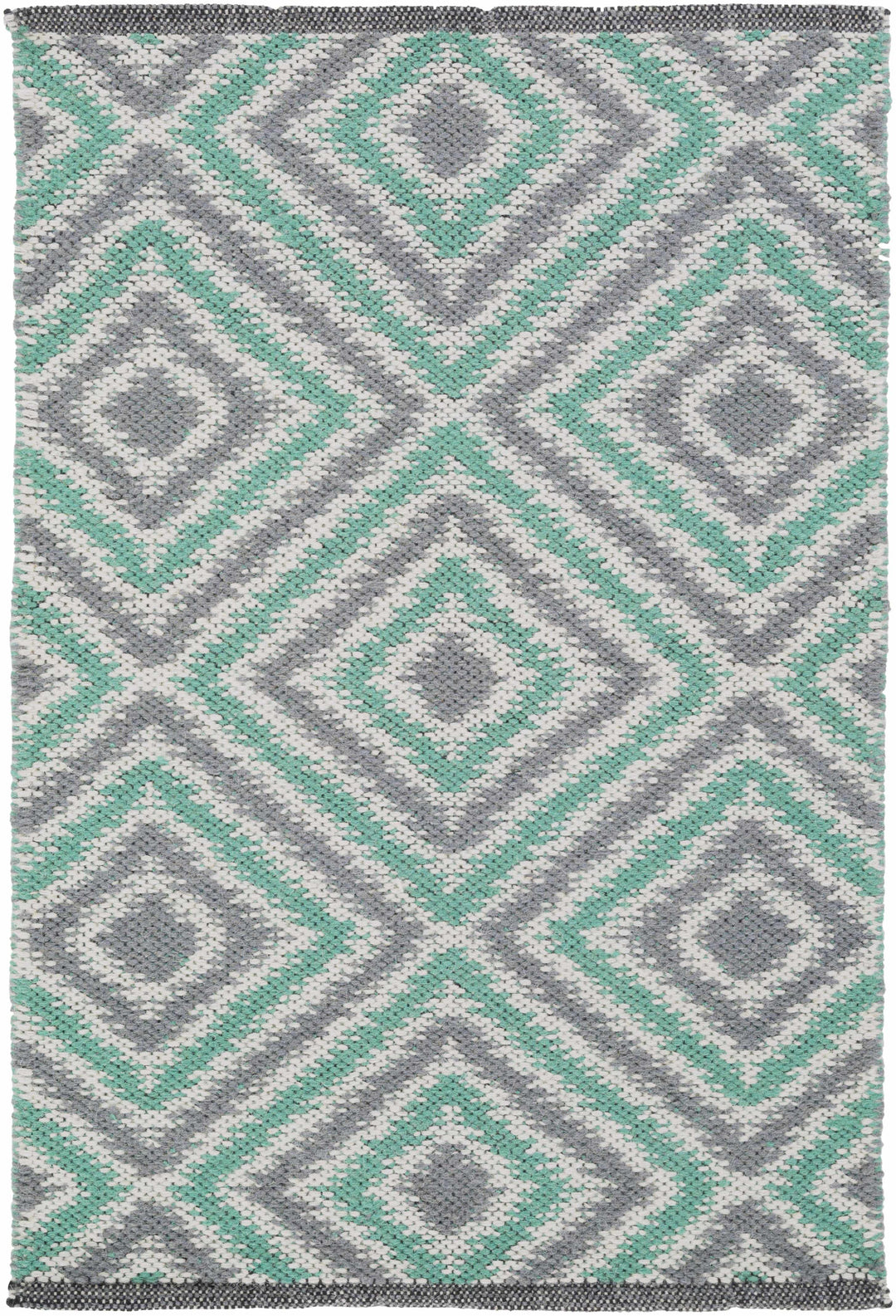Northmoor Modern Gray And Green Hand Woven Wool Area Rug