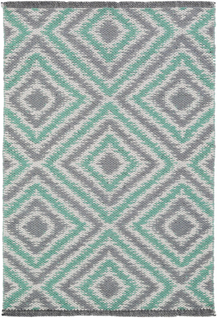 Northmoor Modern Gray And Green Hand Woven Wool Area Rug