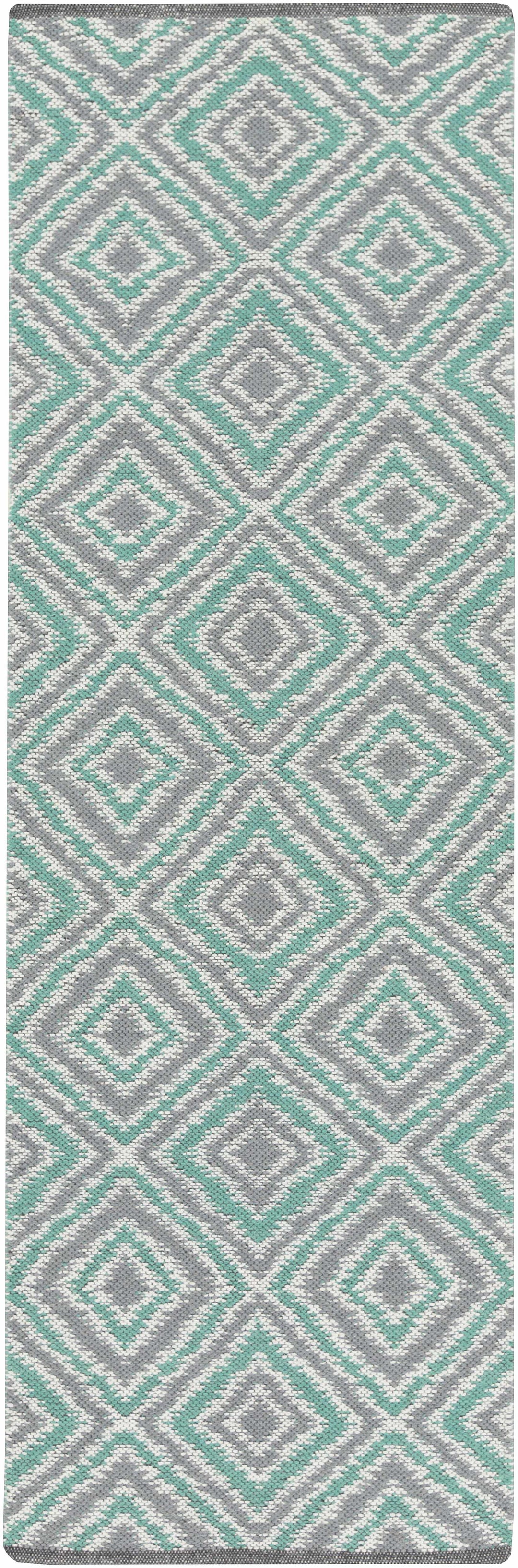 Northmoor Modern Gray And Green Hand Woven Wool Area Rug