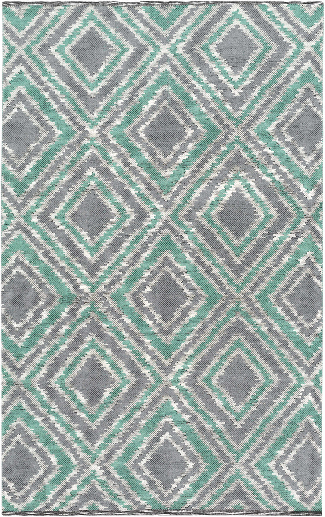 Northmoor Modern Gray And Green Hand Woven Wool Area Rug