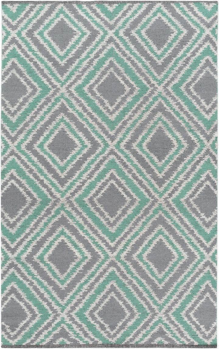 Northmoor Modern Gray And Green Hand Woven Wool Area Rug