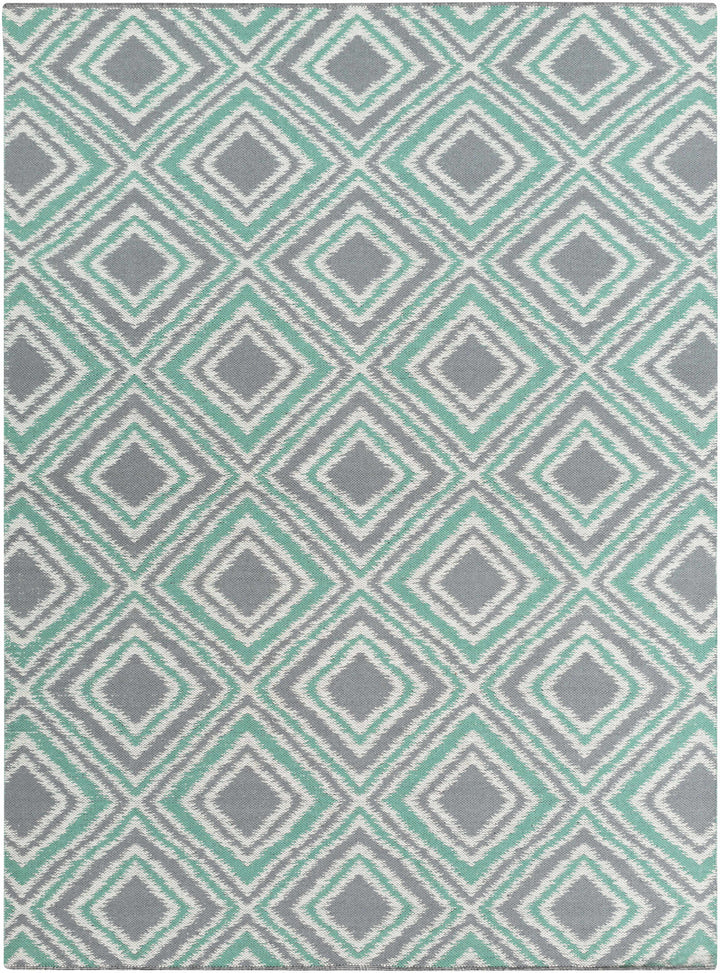 Northmoor Modern Gray And Green Hand Woven Wool Area Rug