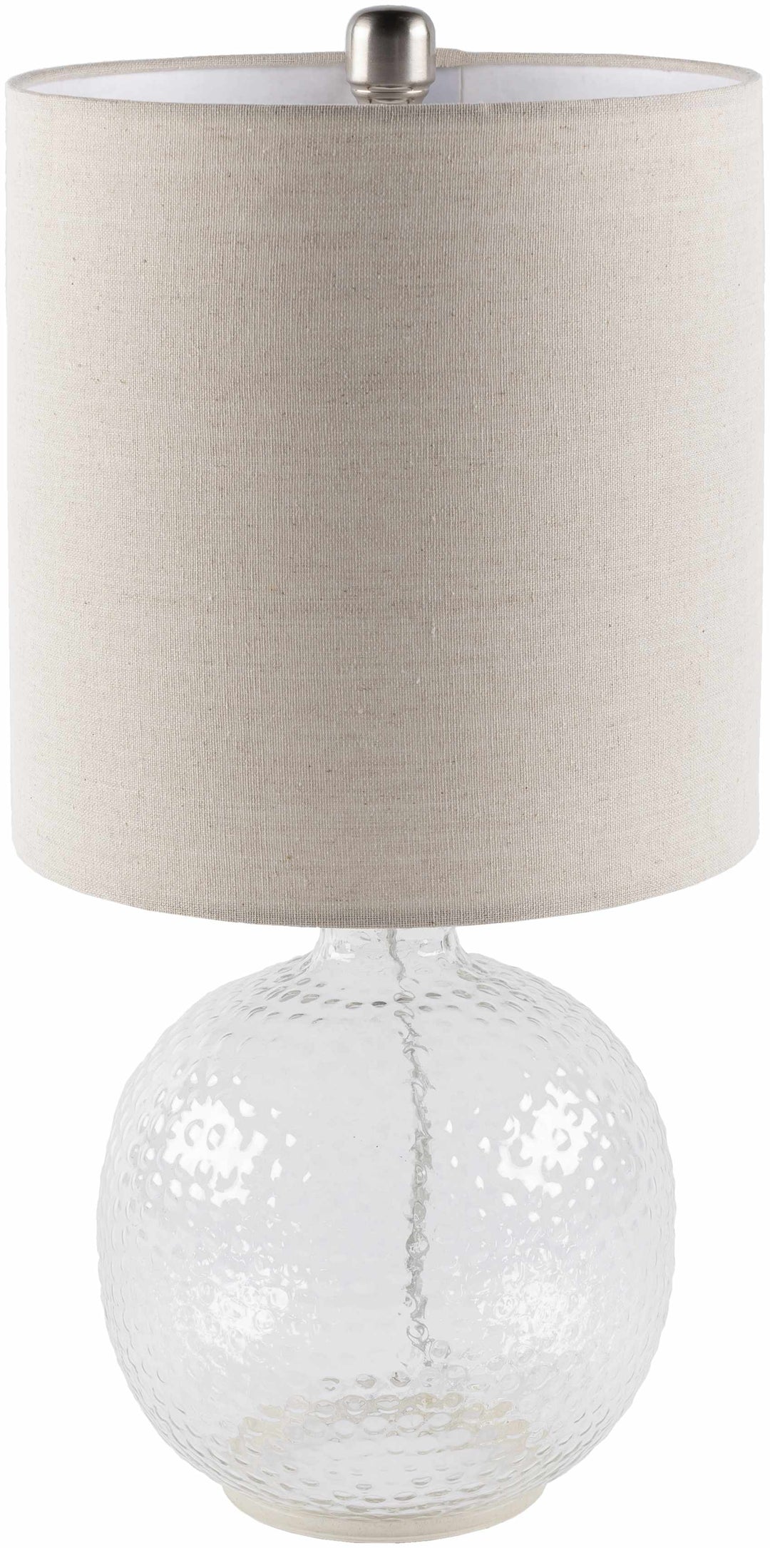 Enetai Glass Table Lamp – Traditional Accent Lighting with Linen Shade