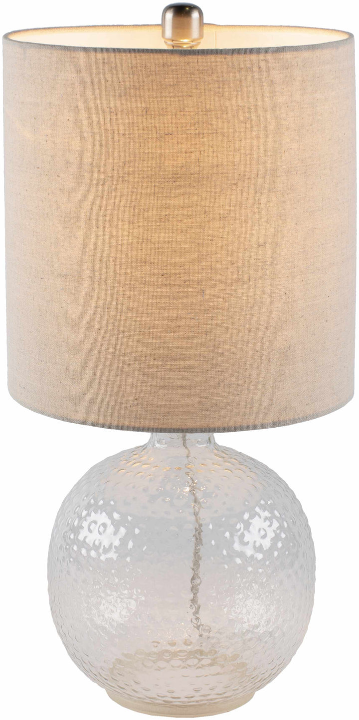 Enetai Glass Table Lamp – Traditional Accent Lighting with Linen Shade