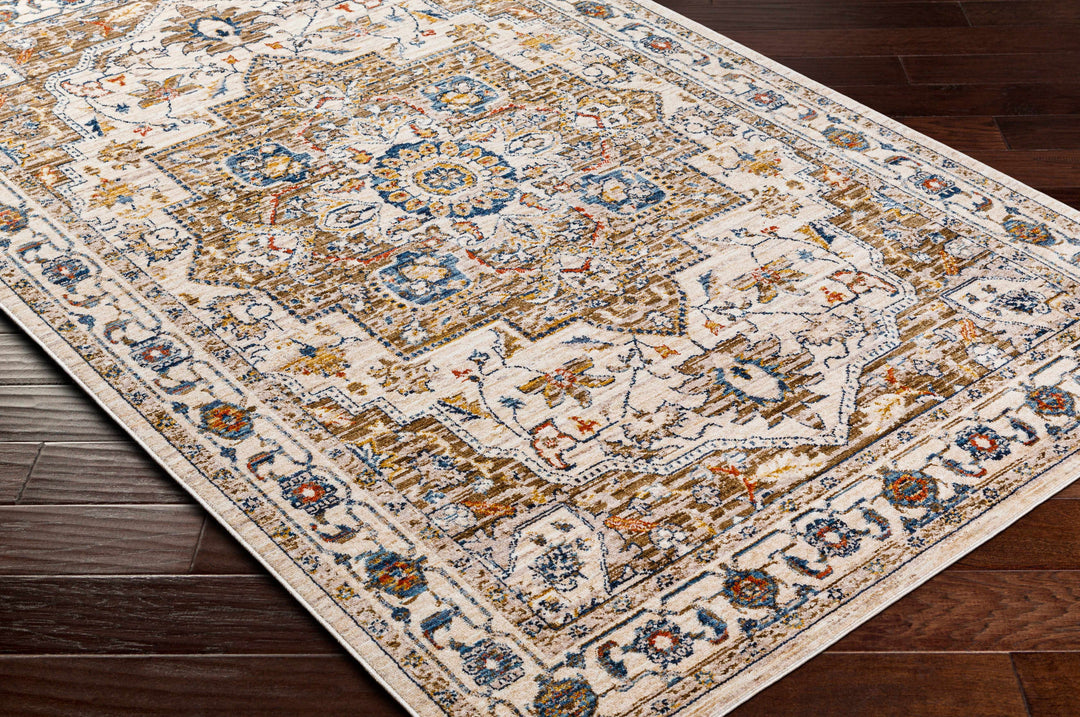 Anas Traditional Style Brown And Ivory Area Rug