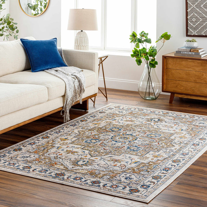 Anas Traditional Style Brown And Ivory Area Rug