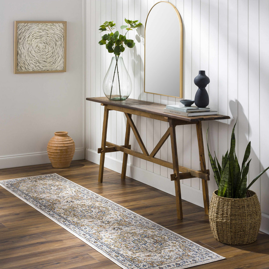 Anas Traditional Style Brown And Ivory Area Rug