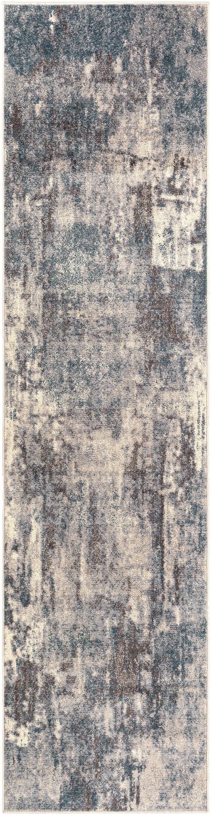 Netherfield Modern Abstract Design Gray And Blue Area Rug