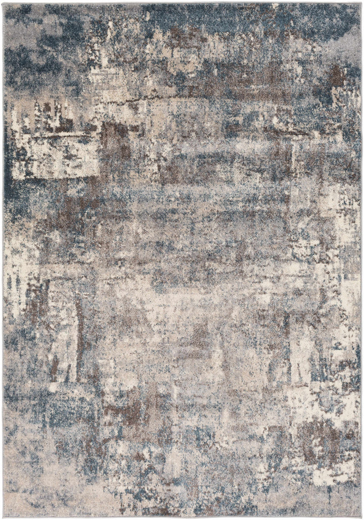 Netherfield Modern Abstract Design Gray And Blue Area Rug