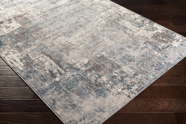 Netherfield Modern Abstract Design Gray And Blue Area Rug