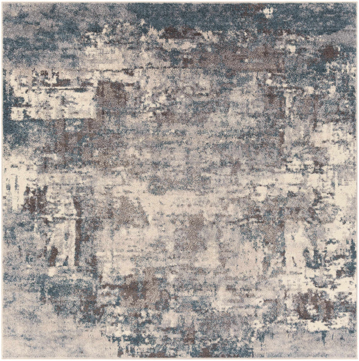 Netherfield Modern Abstract Design Gray And Blue Area Rug