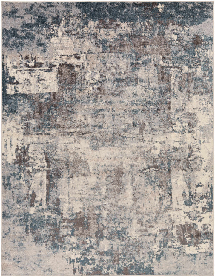 Netherfield Modern Abstract Design Gray And Blue Area Rug