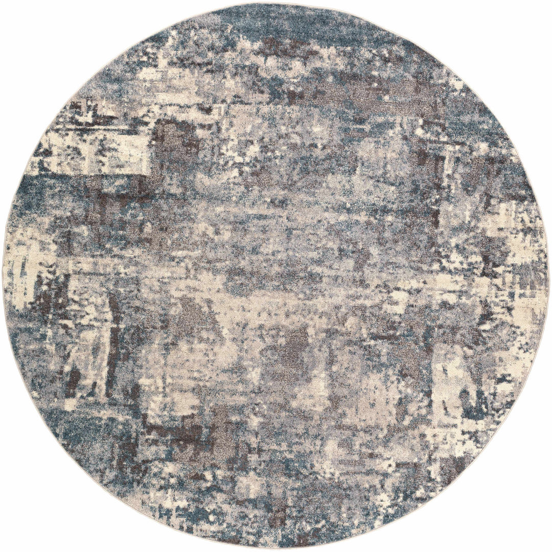 Netherfield Modern Abstract Design Gray And Blue Area Rug