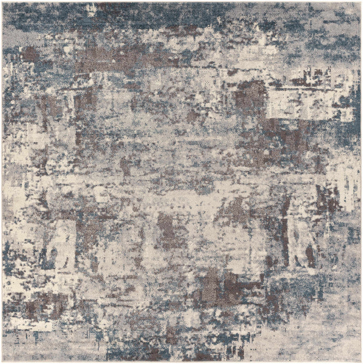 Netherfield Modern Abstract Design Gray And Blue Area Rug