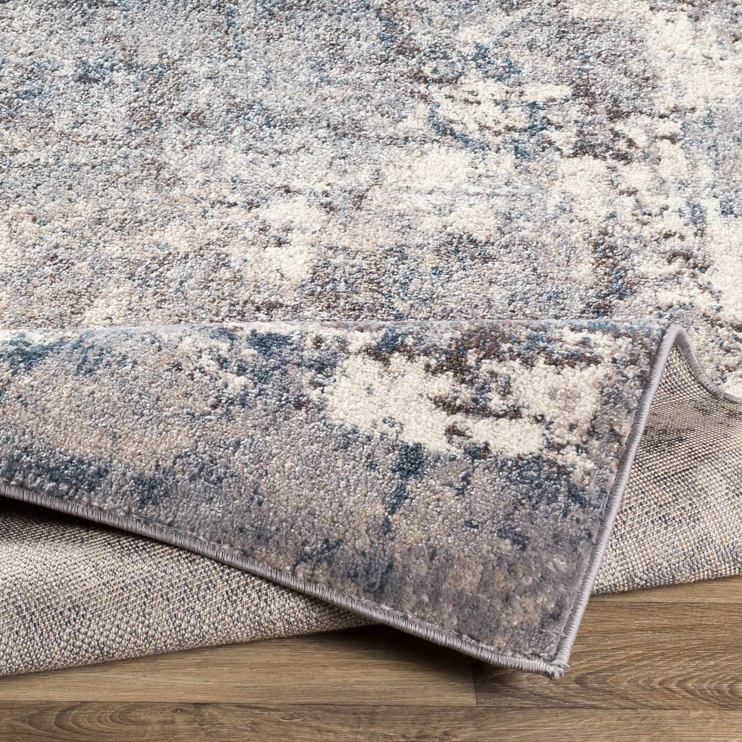 Netherfield Modern Abstract Design Gray And Blue Area Rug