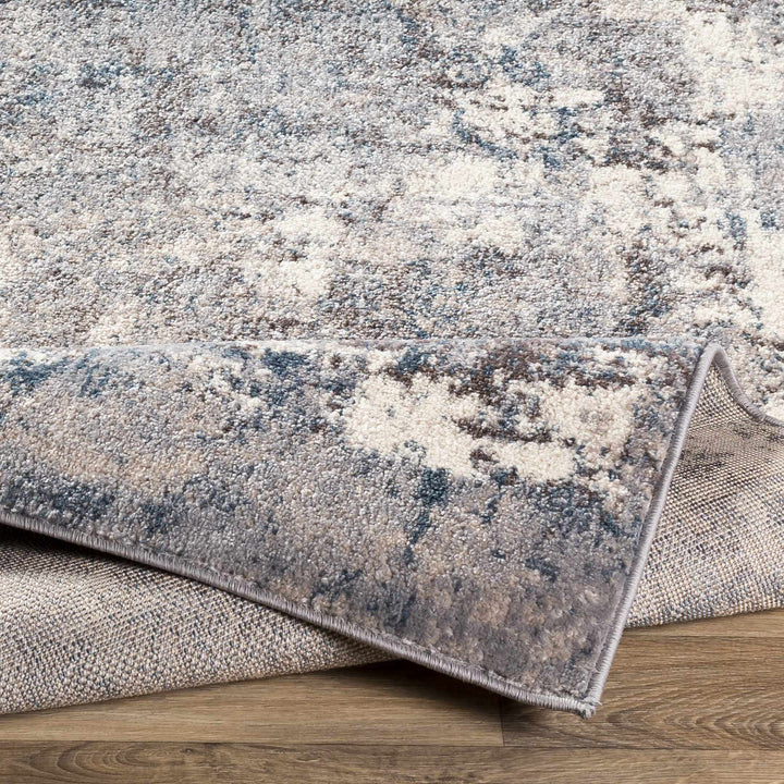 Netherfield Modern Abstract Design Gray And Blue Area Rug