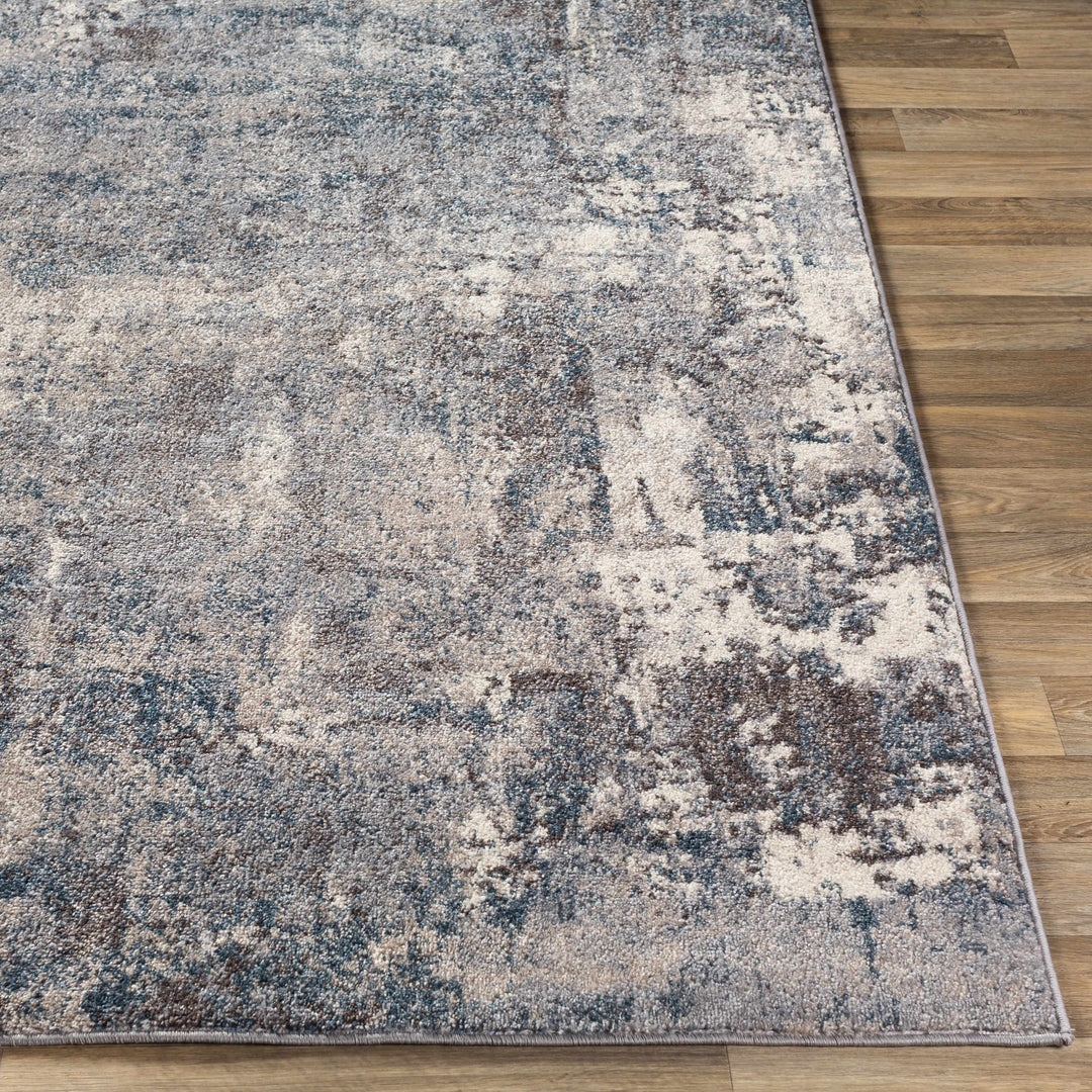 Netherfield Modern Abstract Design Gray And Blue Area Rug