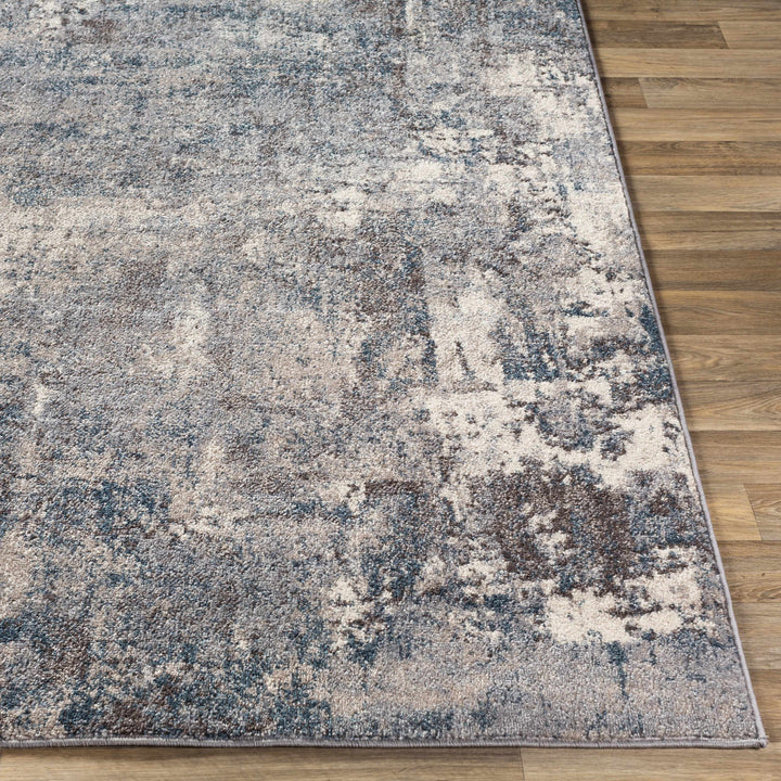 Netherfield Modern Abstract Design Gray And Blue Area Rug