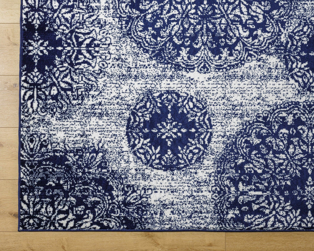 Nubia Blue And Ivory Traditional Style Area Rug - The Rug Decor