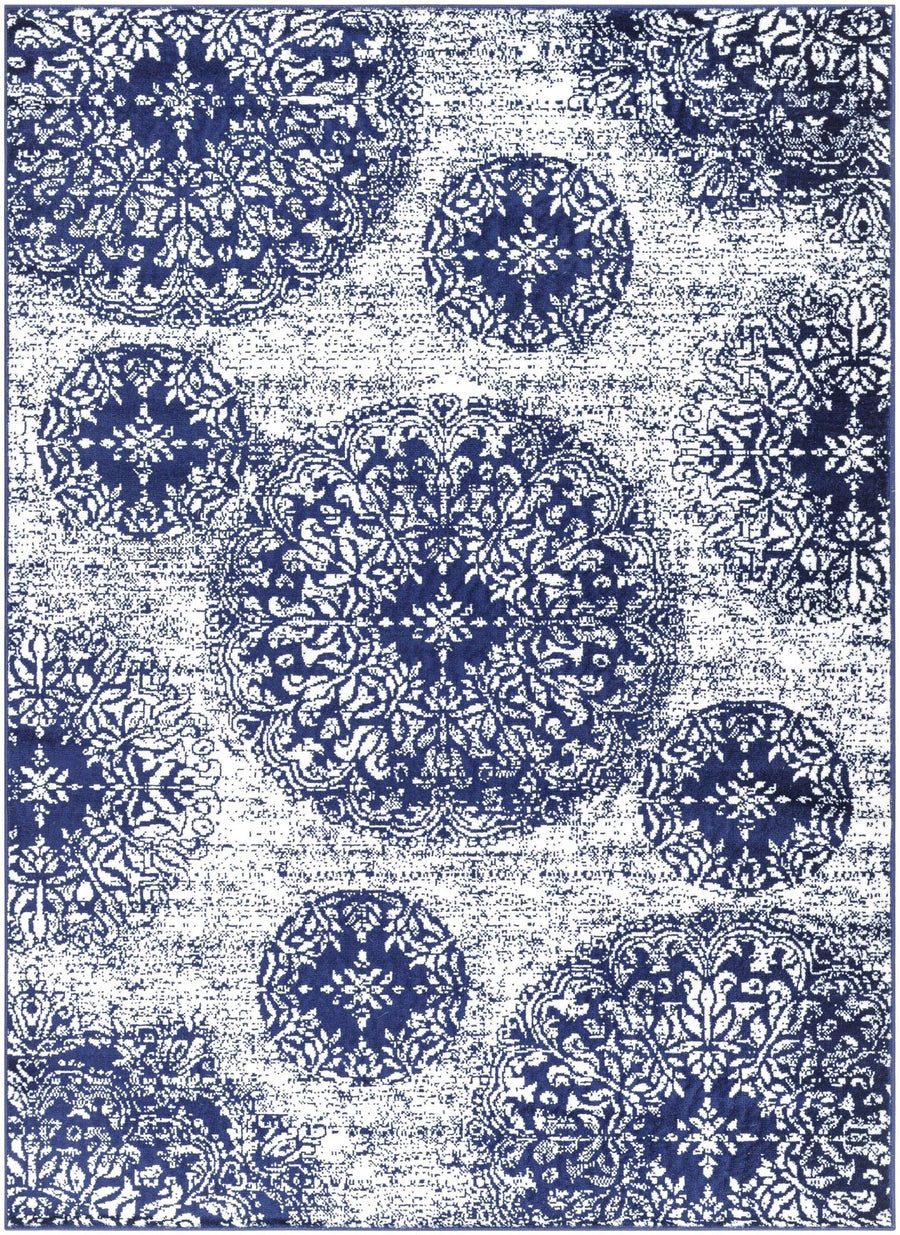 Nubia Blue And Ivory Traditional Style Area Rug - The Rug Decor