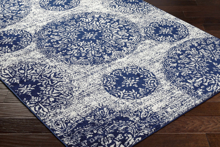 Nubia Blue And Ivory Traditional Style Area Rug - The Rug Decor